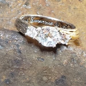 925 White Sapphire Wedding Engagement Ring